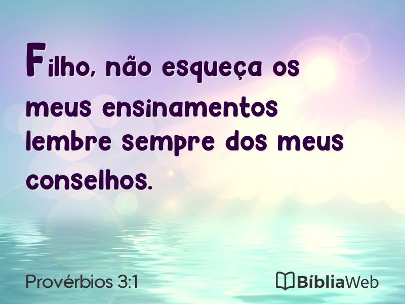 Provérbios 3:1 em imagem para compartilhar