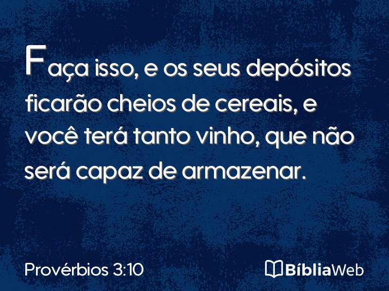 Provérbios 3:10 em imagem para compartilhar