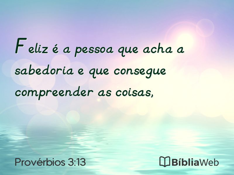 Provérbios 3:13 em imagem para compartilhar