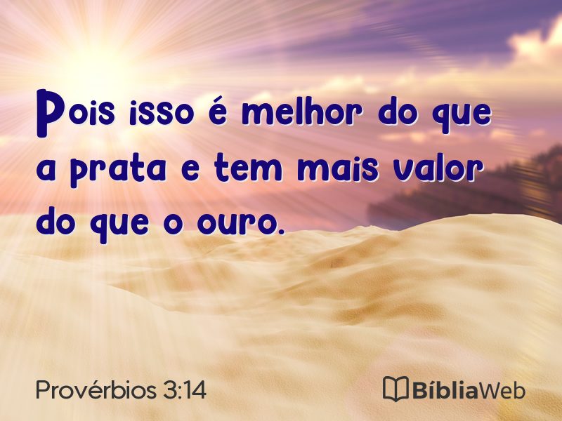 Provérbios 3:14 em imagem para compartilhar