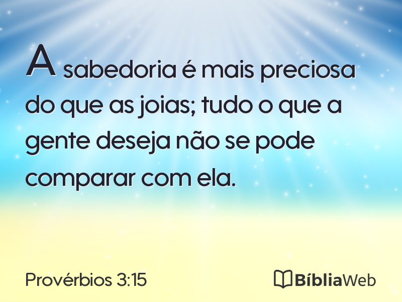 Provérbios 3:15 em imagem para compartilhar