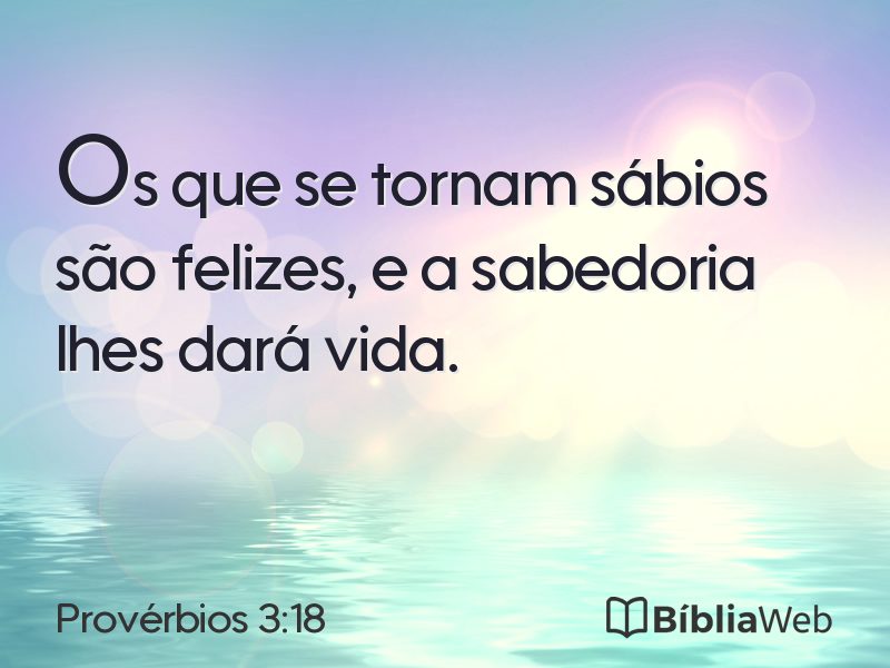 Provérbios 3:18 em imagem para compartilhar