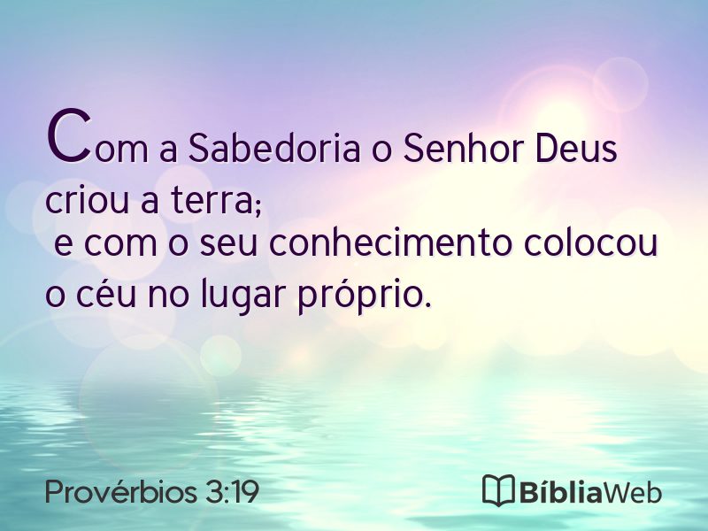 Provérbios 3:19 em imagem para compartilhar