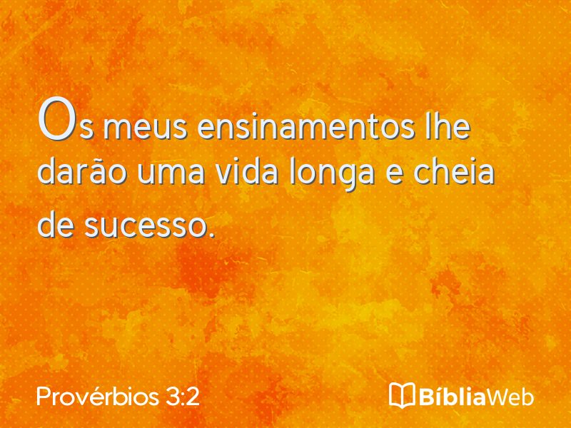 Provérbios 3:2 em imagem para compartilhar