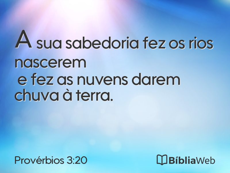 Provérbios 3:20 em imagem para compartilhar