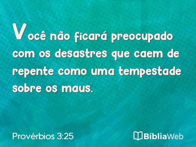 Provérbios 3:25 em imagem para compartilhar
