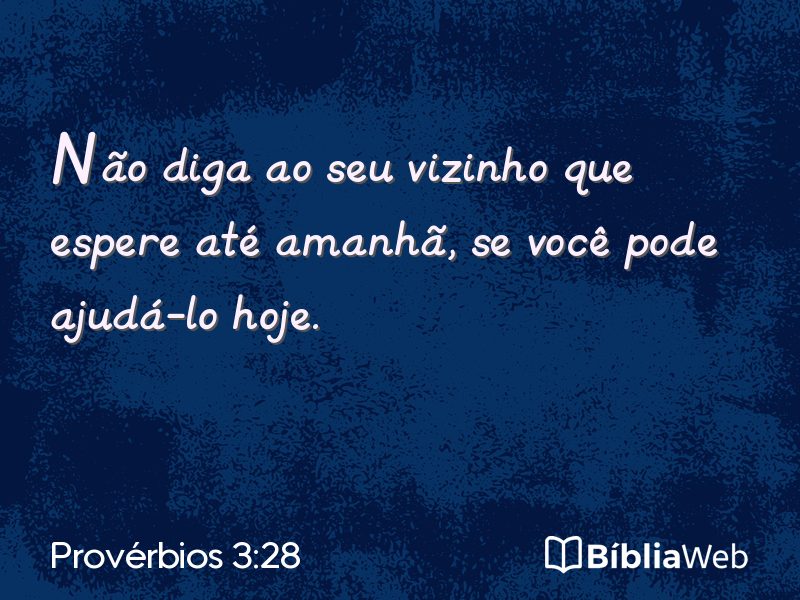 Provérbios 3:28 em imagem para compartilhar