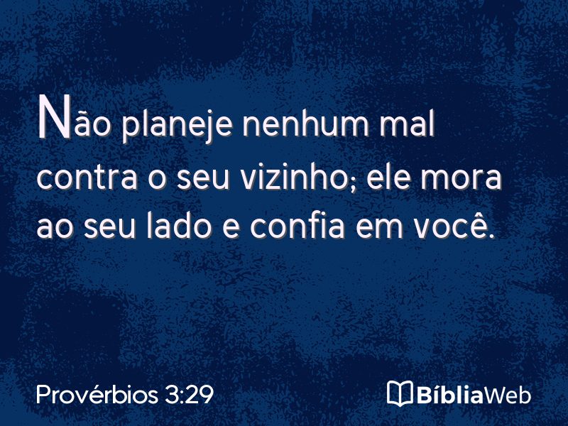Provérbios 3:29 em imagem para compartilhar