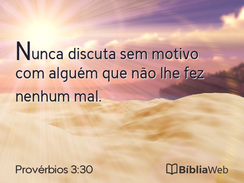Provérbios 3:30 em imagem para compartilhar