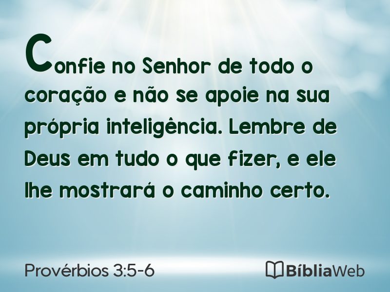 Provérbios 3:5-6 em imagem para compartilhar