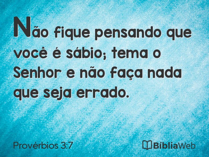 Provérbios 3:7 em imagem para compartilhar