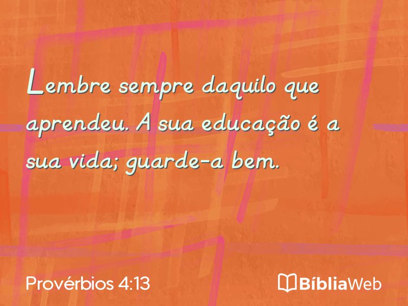 Provérbios 4:13 em imagem para compartilhar