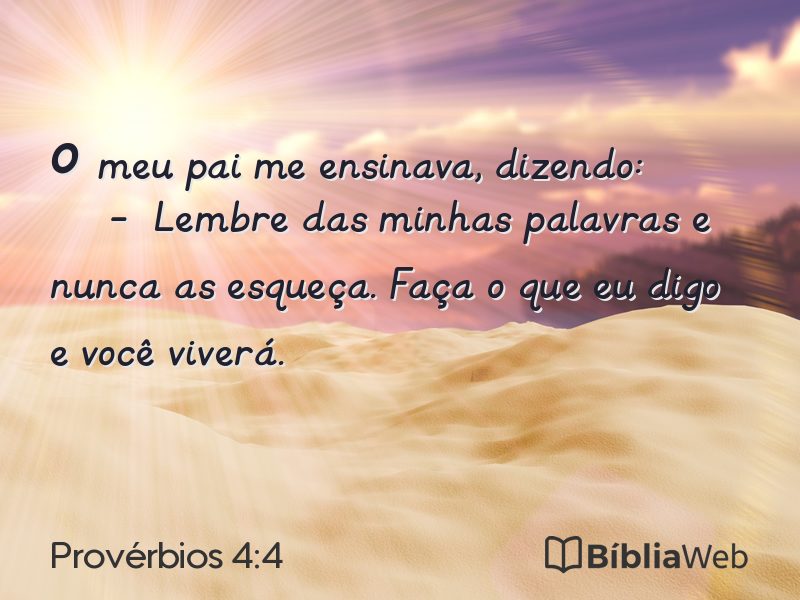 Provérbios 4:4 em imagem para compartilhar