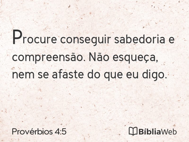 Provérbios 4:5 em imagem para compartilhar