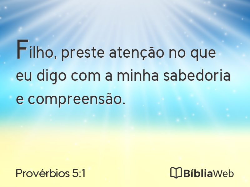 Provérbios 5:1 em imagem para compartilhar