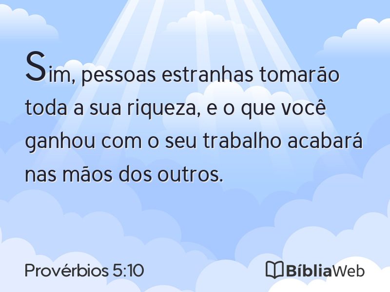 Provérbios 5:10 em imagem para compartilhar
