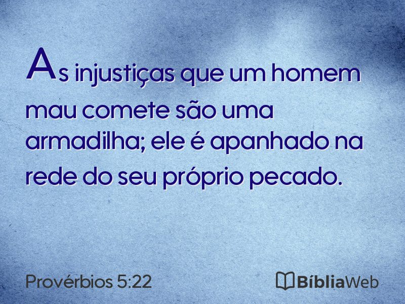 Provérbios 5:22 em imagem para compartilhar