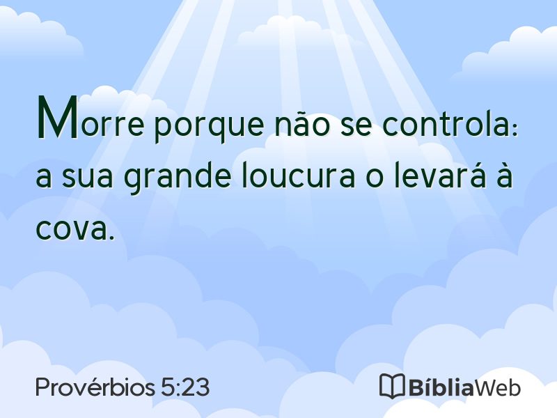 Provérbios 5:23 em imagem para compartilhar