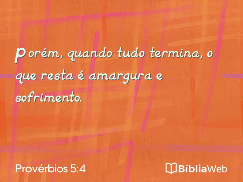 Provérbios 5:4 em imagem para compartilhar