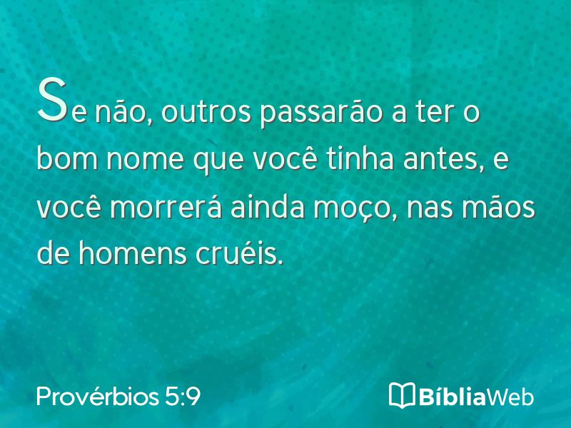 Provérbios 5:9 em imagem para compartilhar