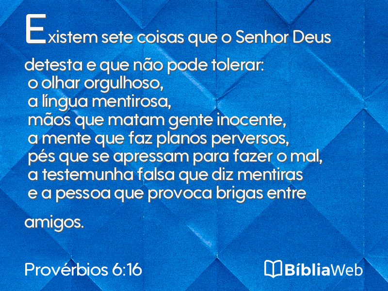 Provérbios 6:16 em imagem para compartilhar