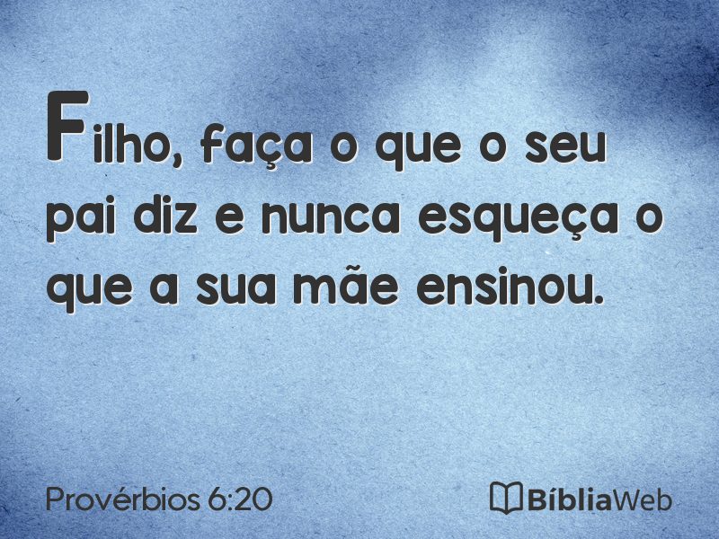 Provérbios 6:20 em imagem para compartilhar