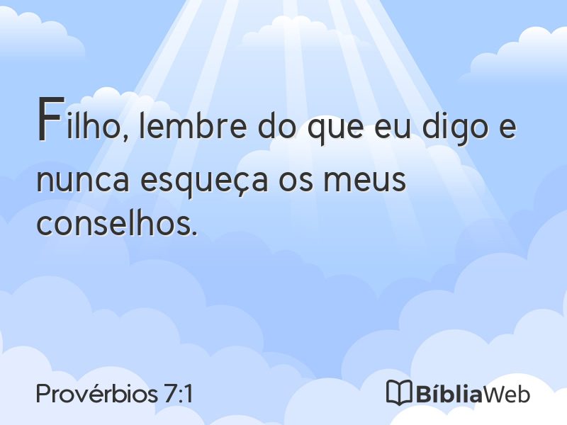 Provérbios 7:1 em imagem para compartilhar