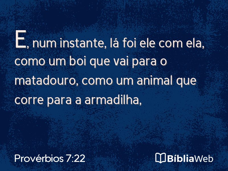 Provérbios 7:22 em imagem para compartilhar