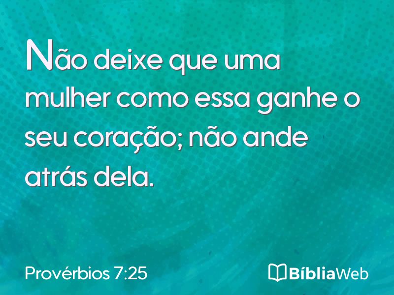 Provérbios 7:25 em imagem para compartilhar