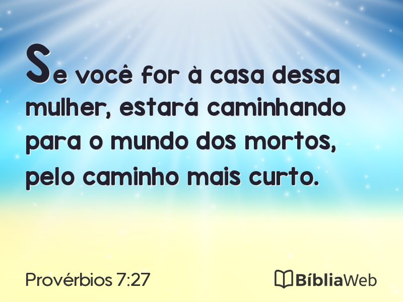 Provérbios 7:27 em imagem para compartilhar