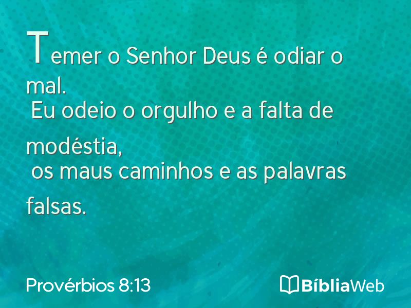 Provérbios 8:13 em imagem para compartilhar