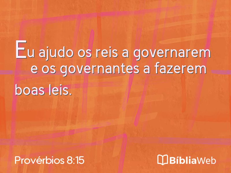 Provérbios 8:15 em imagem para compartilhar