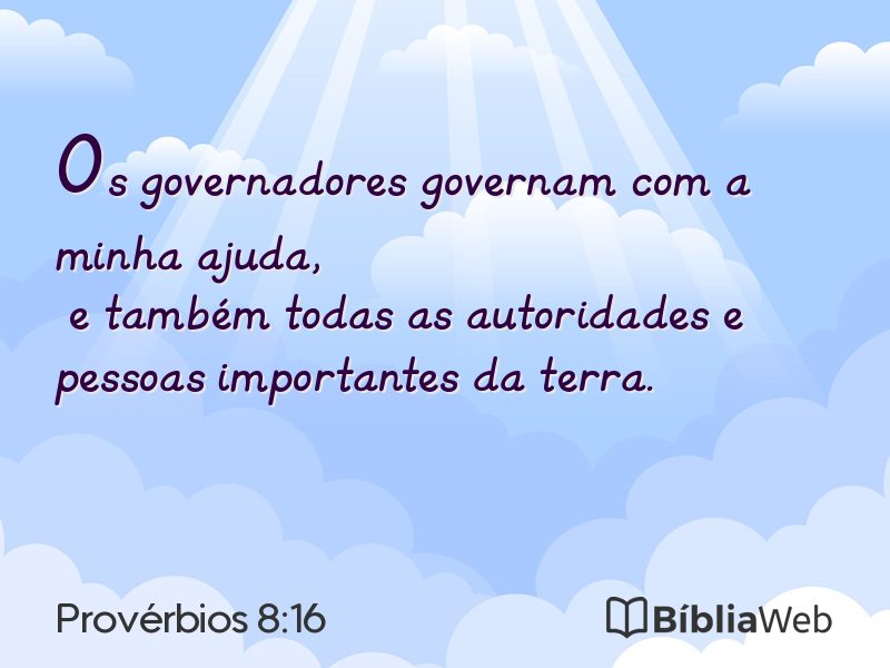 Provérbios 8:16 em imagem para compartilhar