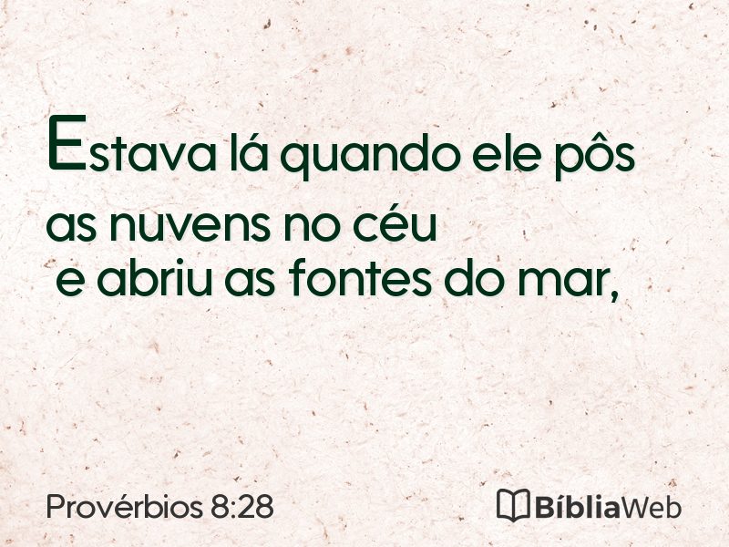 Provérbios 8:28 em imagem para compartilhar