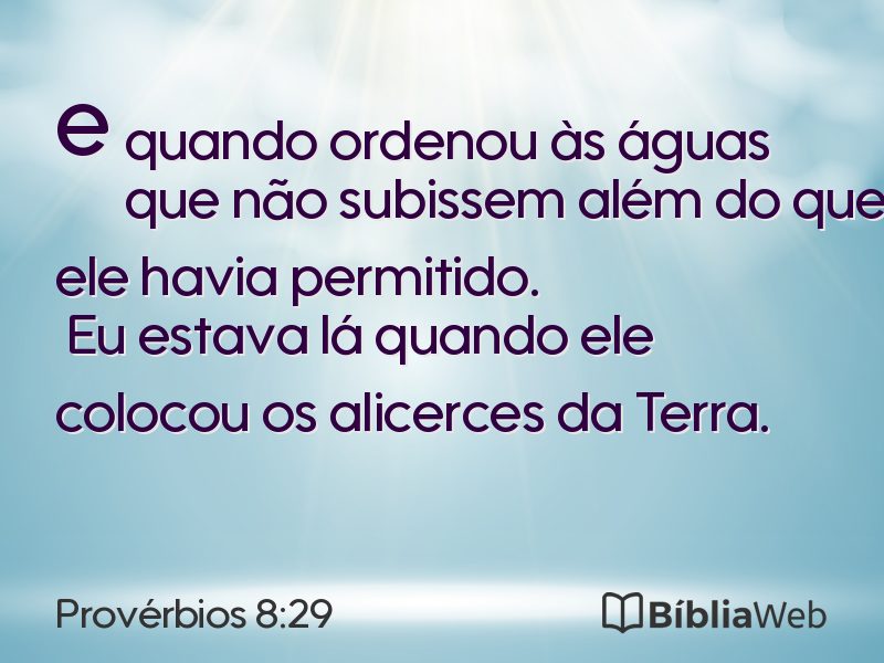 Provérbios 8:29 em imagem para compartilhar