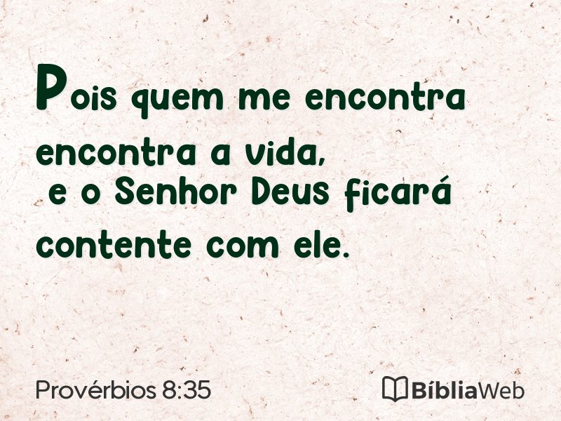 Provérbios 8:35 em imagem para compartilhar