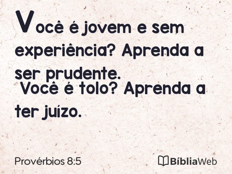 Provérbios 8:5 em imagem para compartilhar