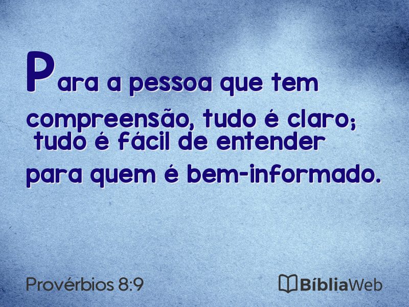 Provérbios 8:9 em imagem para compartilhar