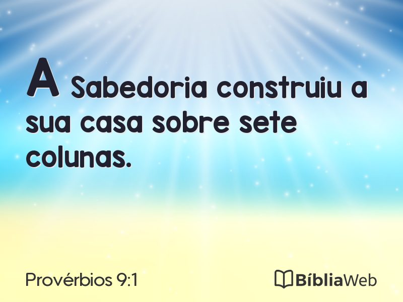 Provérbios 9:1 em imagem para compartilhar