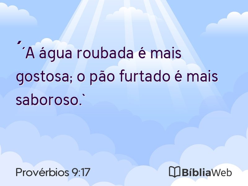 Provérbios 9:17 em imagem para compartilhar