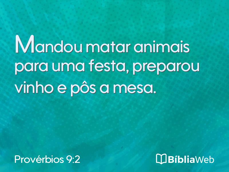 Provérbios 9:2 em imagem para compartilhar