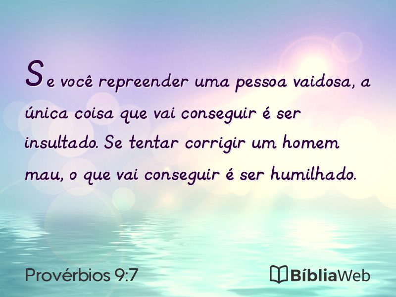 Provérbios 9:7 em imagem para compartilhar