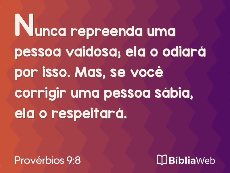 Provérbios 9:8 em imagem para compartilhar