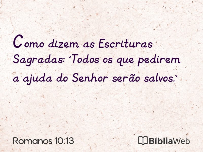 Romanos 10:13 em imagem para compartilhar