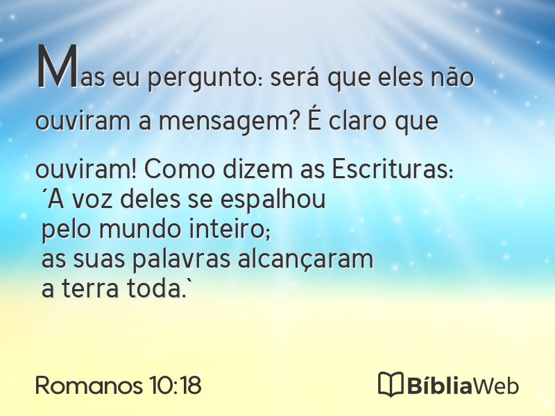 Romanos 10:18 em imagem para compartilhar