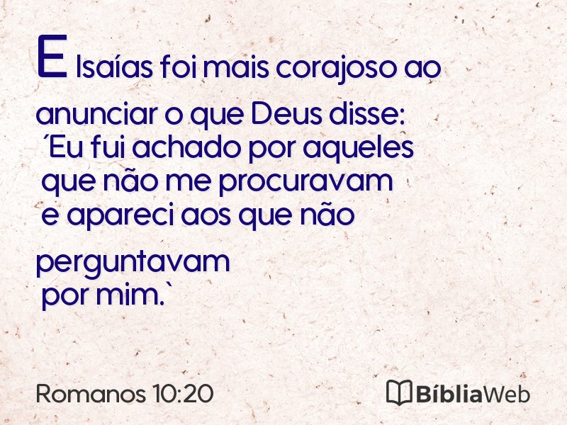Romanos 10:20 em imagem para compartilhar