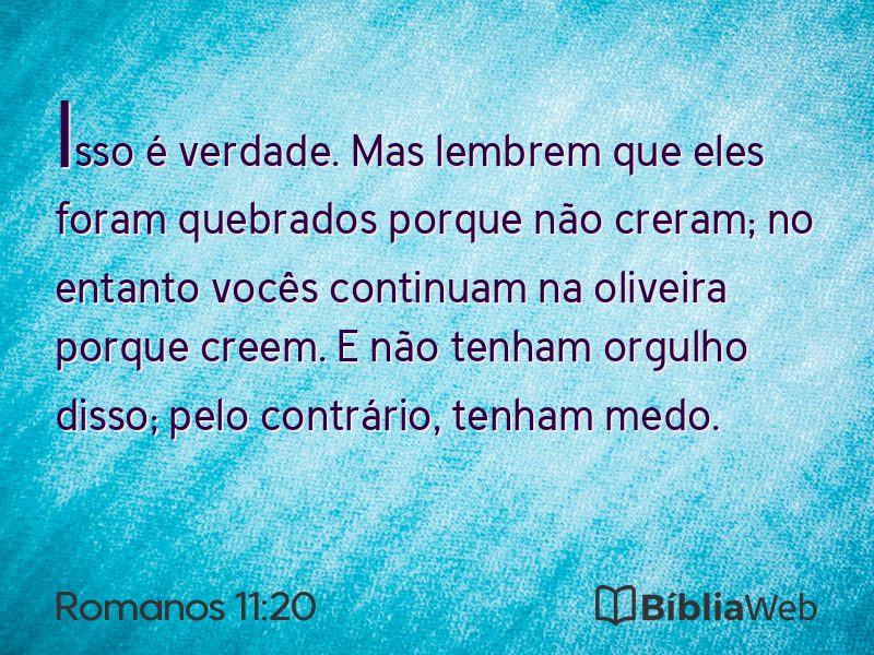 Romanos 11:20 em imagem para compartilhar
