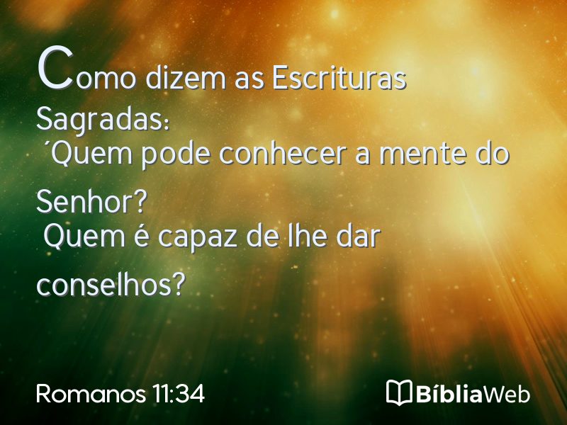 Romanos 11:34 em imagem para compartilhar
