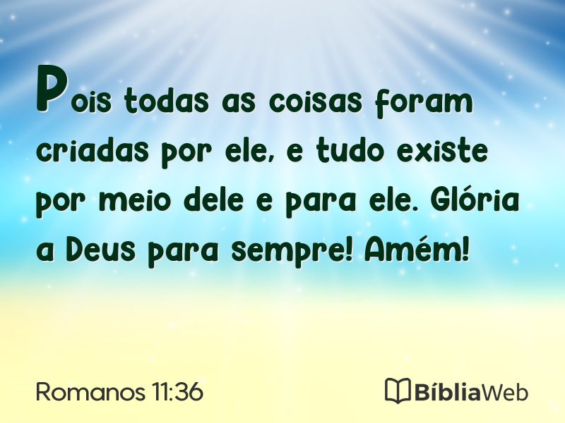Romanos 11:36 em imagem para compartilhar