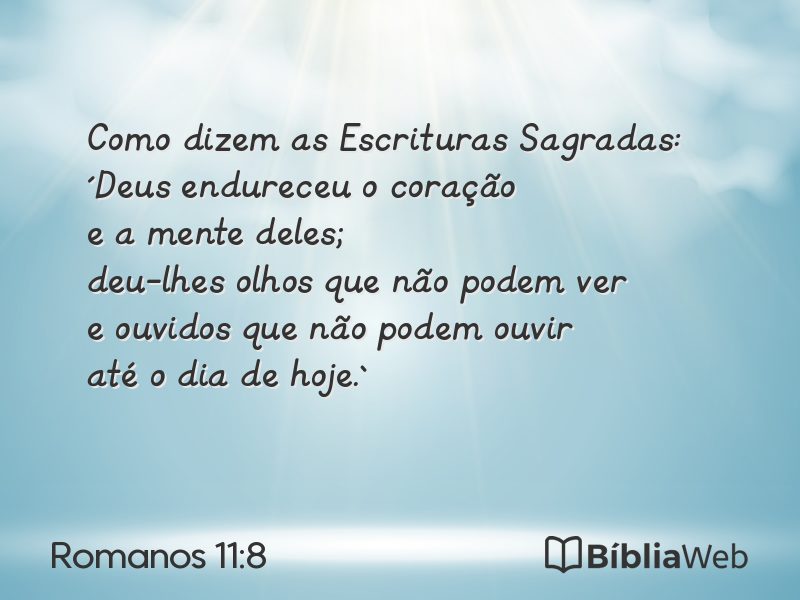 Romanos 11:8 em imagem para compartilhar